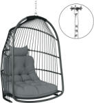 Outsunny Beltéri és Kültéri Összecsukható Függőszék Párnával és Fejtámlával, Sötétszürke