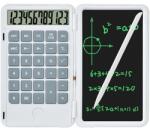 Flippy Újratölthető kézi számológép írótáblával, Flippy, hordozható számológép, LCD képernyő, 12 számjegyű kijelző, 15 cm-es képernyő, fehér szín (126428)