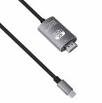 DeTech Кабел DeTech, USB C(м) към HDMI(м), 2. m, 4K, сив (DF18392)