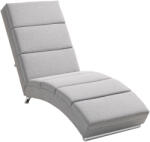 Homcom Magas háttámlájú, dönthető nyugágy vastag párnázattal és fém lábakkal, világosszürke