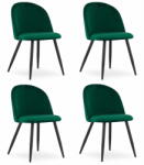  BELLO szék - zöld bársony / fekete lábak x 4