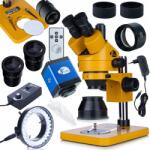 Rosfix Draco Blue PRO Set - Mikroskop Trinokularowy 7-45× z Kamerą HDMI FullHD + Soczewka Barlow 0.5× + Oświetlacz LED 56x | Zestaw do Inspekcji i Lutowania