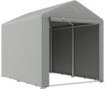 Outsunny garázs motorkerékpároknak, kerékpároknak és szerszámoknak, sátor cipzárral, 160x218x172 cm, világos szürke