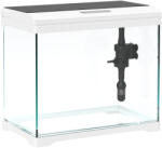 PawHut 17 literes üveg akvárium LED világítással, szűrőrendszerrel és vízpumpával, 35x21x31 cm, fehér