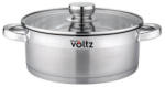 Voltz Cratita cu capac din sticla Oliver Voltz OV51210Q20, 2 l, 20 x 7 cm, Inductie, Fund gros, Inox (OV51210Q20)