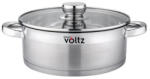 Voltz Cratita cu capac Oliver Voltz OV51210Q28, 6 L, 28 x 10 cm, Inductie, Cu fund gros, Inox (OV51210Q28)