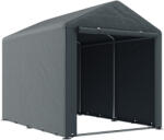 Outsunny garázs motorkerékpároknak, kerékpároknak vagy kerti szerszámoknak cipzáras bejárattal, 160x218x172 cm, sötétszürke