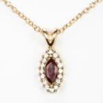  Arany tónusú Emporia Ötvözetű Nyaklánc Gránáttal és Fehér Emporia® Kristállyal ( Nyaklánc+Medál ), LGP0305