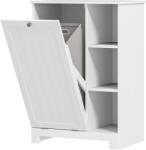 Homcom Modern Mosókonyha Szekrény Kivehető Kosárral és Tárolórekeszekkel, 60x38x86 cm, Fehér