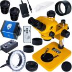  Mikroskop Trinokularowy 7-50× 102 mm z Kamerą FullHD HDMI/VGA + Soczewka Barlow 0.5× + Oświetlacz LED 56x | Profesjonalny Zestaw do Inspekcji i Lutowania Elektroniki