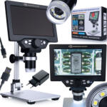 Rosfix NanoZoom AX1200 - 7" -os LCD digitális mikroszkóp | 12MP | 1080p Full HD | 1200x nagyítás | LED | USB | microSD | Alumínium állvány | Lengyel nyelv