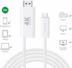 4smarts Кабел с поддръжка на 4K за свързване и PD зареждане от USB-C към HDMI (200 см) - 4smarts 4K 60Hz USB-C to HDMI PD Cable (бял) (540957)