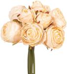  Rózsacsokor krém színű műnövény 28 cm