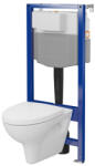 Cersanit Parva ívelt fali WC csésze duroplast WC ülőkével, falsík alatti tartállyal és szerelő kerettel, fehér S701-819 (S701-819)
