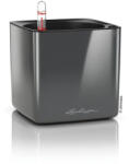 Lechuza Cube Glossy műanyag kaspó charcoal highgloss 14 cm