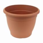  Műanyag "Campana" virágcserép / sima falú terrakotta színben, 15 cm