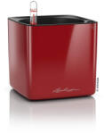 Lechuza CUBE Glossy Triple - scarlet red highgloss műanyag tripla kaspó 14 cm