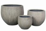  Crea Lotus pot S/4 grey rusty kerámia növénytartó szett