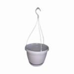  Függesztett műanyag cserép fehér színben, 25 cm