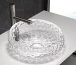AREZZO design Prisma Pultra ültethető kerek üvegmosdó 40 cm, átlátszó AR-M347CL (AR-M347CL)