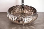 AREZZO design Prisma Pultra ültethető kerek üvegmosdó 40 cm, platino AR-M347P (AR-M347P)