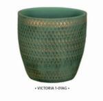 NDT Victoria 1-01AG green/gold 14 cm kerámia növénytartó