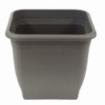  Műanyag négyszögletes virágcserép (sima falú) antracit színben, 19 cm