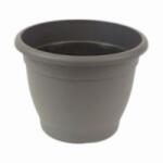  Műanyag "Campana" virágcserép / sima falú antracit színben, 30 cm