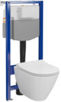 Cersanit City ívelt fali WC csésze duroplast WC ülőkével, falsík alatti tartállyal és szerelő kerettel, fehér S701-794 (S701-794)