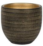 NDT Le Havre 20-01ZG black/gold 16cm/H14 kerámia növénytartó