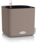 Lechuza CUBE Color Sand Brown műanyag növénytartó 16 cm