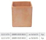 Terrecotte Italiane Quadro Liscio Bassso Galestro 18x18X cm agyag növénytartó