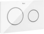 Roca PL10 2-mennyiségű üveg nyomólap, fehér/króm A890189309 (A890189309)