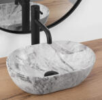 Rea Amelia Mini pultra ültethető kerámia mosdótál 38x26 cm, matt szürke kőhatás REA-U9109 (REA-U9109)