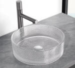 AREZZO design Brilla Pultra ültethető kerek üvegmosdó 36 cm, átlátszó AR-M346 (AR-M346)