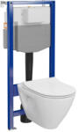 Cersanit Mille Plus ívelt fali WC csésze duroplast WC ülőkével, falsík alatti tartállyal és szerelő kerettel, fehér S701-813 (S701-813)
