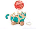 Hape Дървена играчка за дърпане Hape - Коте с дрънкалка (H0366)