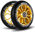 SOKE Roller kerék szett, SOKE, 11 cm, arany, 2 db, ABEC-9 csapágy, 88A keménység, alumínium + PU, 0, 8 cm tengely (TE1679)