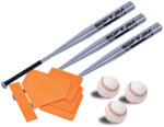 POWER SHOT 3 alumínium ütőből, 3 baseball-labdából és bázisból álló készlet fehér|narancssárga|szürke