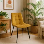 Mebel Elite Mustársárga Bársony étkezőszék. PERU