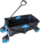  Fém kézikocsi, összecsukható kerti kocsi ponyvával, fekete-kék (HT8103)