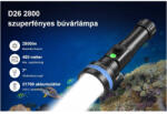 XTAR D26 2800 SET búvárlámpa 100m vízálló, 2800lm +1db 21700 akku (XTAR-D26-2800)