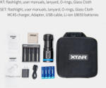 XTAR D30 4000 SET búvárlámpa 100m vízálló 4000lm+MC4S töltő+ 4x18650 akku (XTAR-D30-4000)