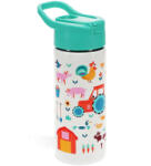 Rex London Rozsdamentes acél szívószálas kulacs nyomógombos tetővel 500ml, Farm