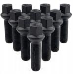 Farad 10 x Hosszú M12x1.5x60mm Gömbölyű R12 Kerékcsavar 17-ES Kulcsnyílással (FF10-HB52/S BLACK)