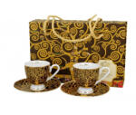 Duo Gift Porceláncsésze+alj, 90ml, Golden Line, 2 személyes, dobozban, Klimt: Életfa