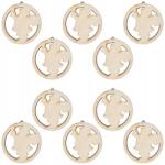 Loveart Rétegelt Lemezből Készült Dekoráció Fa medál gömb 6 cm Mikulás 10db (LVSK-1581/10)