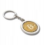  Fém kulcstartó Bitcoin Arany forgó kulcstartó Btc medál (AK001)