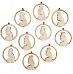 Loveart Rétegelt Lemezből Készült Dekoráció Fa medál gömb 6cm. Dekoráció 10db (LVSK-1403/10)