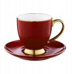 Ambition Porcelán csésze csészealjjal Ambition Royal piros-arany 220ml (50987)